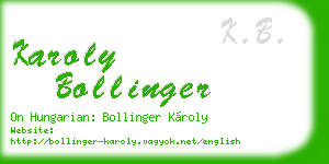 karoly bollinger business card